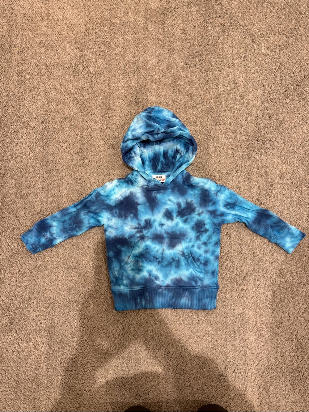 Kids Blue Tie-Dye Hoodie Sweatshirt - Cozy Pullover